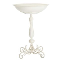 SAFAVIEH Orian Pearl White Iron Round Birdbath PAT5023A