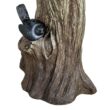 Watnature 23in. Tall Fibre Reinforced Concrete Birdbaths with Birds for Patio, Woodland Tree Trunk Decorative Bird Bath for Garden B_SJ30011