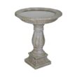Watnature 23.8 in. Cement Outdoor Bird Bath Fibre Reinforced Concrete Modern Birdbath with Pedestal for Garden, Patio, Yard, Lawn 30039