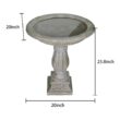 Watnature 23.8 in. Cement Outdoor Bird Bath Fibre Reinforced Concrete Modern Birdbath with Pedestal for Garden, Patio, Yard, Lawn 30039