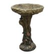 Watnature Concrete Outdoor Birdbaths -25.5 in. H Woodland Tree Trunk Yard Statue Decoration Birdbath Bird Figurines for Garden 30027