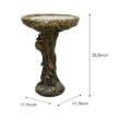 Watnature Concrete Outdoor Birdbaths -25.5 in. H Woodland Tree Trunk Yard Statue Decoration Birdbath Bird Figurines for Garden 30027