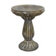 Watnature Concrete Birdbath for Garden -18.1 in. H Bird Baths with Vintage Carve Pedestal for Outdoor, Garden, Patio, Yard, Lawn 30021