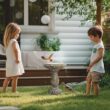 Watnature Concrete Birdbath for Garden -18.1 in. H Bird Baths with Vintage Carve Pedestal for Outdoor, Garden, Patio, Yard, Lawn 30021