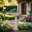 MPG 22 in. Dia Special Aged Granite Finish Cast Stone Fiberglass Birdbath PF6044SAG