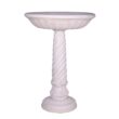 MPG 22 in. Dia Light Aged White Cast Stone Fiberglass Bird Bath PF6044LAW