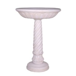 MPG 22 in. Dia Light Aged White Cast Stone Fiberglass Bird Bath PF6044LAW