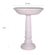 MPG 22 in. Dia Light Aged White Cast Stone Fiberglass Bird Bath PF6044LAW
