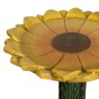 Watnature 24.4 in. H Concrete Outdoor Birdbath - Sunflower Bowl with Green Leaf Pedestal for Garden, Patio, Lawn, Yard Decor 30023