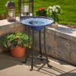 Smart Solar Ravenna Blue Mosaic IntelliSOLAR Ceramic Birdbath with Remote 20747024