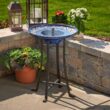 Smart Solar Ravenna Blue Mosaic IntelliSOLAR Ceramic Birdbath with Remote 20747024