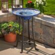 Smart Solar Ravenna Blue Mosaic IntelliSOLAR Ceramic Birdbath with Remote 20747024