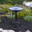 Smart Solar Ravenna Blue Mosaic IntelliSOLAR Ceramic Birdbath with Remote 20747024