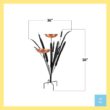 ACHLA DESIGNS 50 in. Tall Copper Double Cattail Birdbath with 2 Bowls and Stake CTBB-01