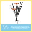 ACHLA DESIGNS 50 in. Tall Copper Double Cattail Birdbath with 2 Bowls and Stake CTBB-01