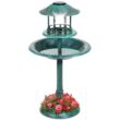 Best Choice Products Solar Green Pedestal Fountain Birdbath SKY5950