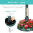 Best Choice Products Solar Green Pedestal Fountain Birdbath SKY5950