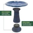 Arcadia Garden Products 20 in. x 20 in. x 20.5 in. Fiberclay Blue Birdbath BB08