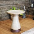 Sunnydaze Duo-Tone Yam Glazed Ceramic Outdoor Bird Bath, UV/Frost Resistant AP-367