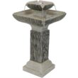 Sunnydaze 25 in. Square 2-Tier Outdoor Birdbath Water Fountain with LED Lights and Electric Submersible Pump SSS-337