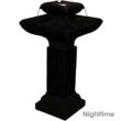Sunnydaze 25 in. Square 2-Tier Outdoor Birdbath Water Fountain with LED Lights and Electric Submersible Pump SSS-337