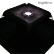Sunnydaze 25 in. Square 2-Tier Outdoor Birdbath Water Fountain with LED Lights and Electric Submersible Pump SSS-337