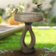 Watnature Concrete Birdbaths for Garden Clearance -21.8 in. Modern Bird Bath Outside, Yard Statue for Garden, Patio, Yard, Lawn 30047