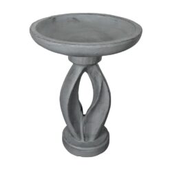 Watnature 21.8 in. H Outdoor Birdbath for Garden -Concrete Modern Freestanding Patio Bird Bath, Yard Statue Garden, Patio, Lawn 30046