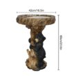 Watnature 23.6 in. Resin Birdbaths for Patio, Woodland Tree Trunk Decorative Black Bears Outdoor Bird Bath for Garden, Yard, Lawn 80002