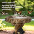 Watnature 23.6 in. Resin Birdbaths for Patio, Woodland Tree Trunk Decorative Black Bears Outdoor Bird Bath for Garden, Yard, Lawn 80002