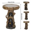 Watnature 23.6 in. Resin Birdbaths for Patio, Woodland Tree Trunk Decorative Black Bears Outdoor Bird Bath for Garden, Yard, Lawn 80001