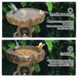 Watnature 23.6 in. Resin Birdbaths for Patio, Woodland Tree Trunk Decorative Black Bears Outdoor Bird Bath for Garden, Yard, Lawn 80001