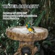 Watnature 23.6 in. Resin Birdbaths for Patio, Woodland Tree Trunk Decorative Black Bears Outdoor Bird Bath for Garden, Yard, Lawn 80001