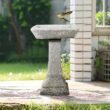 Watnature 22. 8 in. H Freestanding Outdoor Birdbaths with Pedestal for Patio, Backyard, Lawn Decor and Bird Bathing and Feeding 30012
