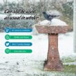 Watnature 15.3 in. Dia. x 23.2 in. Tall Modern Bird Baths for Outdoors Cement Birdbath with Pedestal for Bird Bathing and Feeding 30009