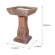 Watnature 15.3 in. Dia. x 23.2 in. Tall Modern Bird Baths for Outdoors Cement Birdbath with Pedestal for Bird Bathing and Feeding 30009