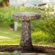 Watnature 24 in. H Concrete Outdoor Birdbath Stone Like Freestanding Garden Birdbath with Pedestal for Outdoors, Patio, Yard, Lawn 30043
