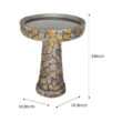 Watnature 24 in. H Concrete Outdoor Birdbath Stone Like Freestanding Garden Birdbath with Pedestal for Outdoors, Patio, Yard, Lawn 30043