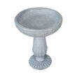 Watnature 21.2 in. Fibre Reinforced Concrete Birdbaths for Outdoors - Tall Bird Bath Stylish with Pedestal for Garden, Patio, Lawn FD30036
