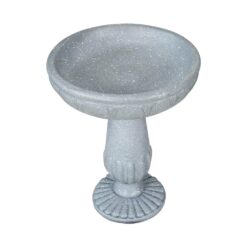 Watnature 21.2 in. Fibre Reinforced Concrete Birdbaths for Outdoors - Tall Bird Bath Stylish with Pedestal for Garden, Patio, Lawn FD30036