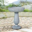 Watnature 21.2 in. Fibre Reinforced Concrete Birdbaths for Outdoors - Tall Bird Bath Stylish with Pedestal for Garden, Patio, Lawn FD30036
