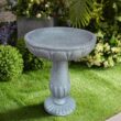 Watnature 21.2 in. Fibre Reinforced Concrete Birdbaths for Outdoors - Tall Bird Bath Stylish with Pedestal for Garden, Patio, Lawn FD30036