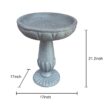 Watnature 21.2 in. Fibre Reinforced Concrete Birdbaths for Outdoors - Tall Bird Bath Stylish with Pedestal for Garden, Patio, Lawn FD30036