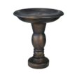 Watnature 22 in. Fibre Reinforced Concrete Pedestal Floor Fountain and Birdbath Outdoor Decor for Garden, Patio, Lawn, Backyard FD30037
