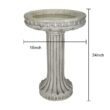 Watnature 24in. Fiber Reinforced Concrete Outdoor Birdbath Stylish with Modern Pedestal for Garden, Patio, Backyard, Lawn SJ30034
