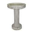 Watnature 24in. Fiber Reinforced Concrete Outdoor Birdbath Stylish with Modern Pedestal for Garden, Patio, Backyard, Lawn SJ30034