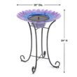 Smart Solar Bell Flower Glass Solar Birdbath 20223R01
