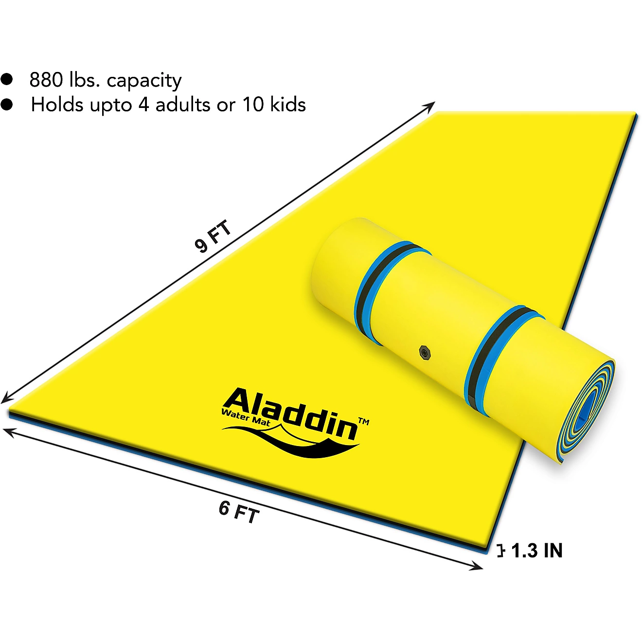 Aladdin 9ft x 6ft Floating Water Mat, Blue / Yellow Aladdin 9ft x 6ft Floating Water Mat, Blue / Yellow - Image 5