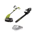 Sun Joe 24V-HT18-GT10-LTE 24-Volt* Cordless Hedge Trimmer + Stringless Grass Trimmer | W/ 2.0-Ah Battery + Charger