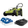 Sun Joe 24V-X2-17LM 48-Volt* IONMAX Cordless Lawn Mower Kit W/ Collection Bag, 17-inch, 6-Position, W/ 2 x 4.0-Ah Batteries + Charger